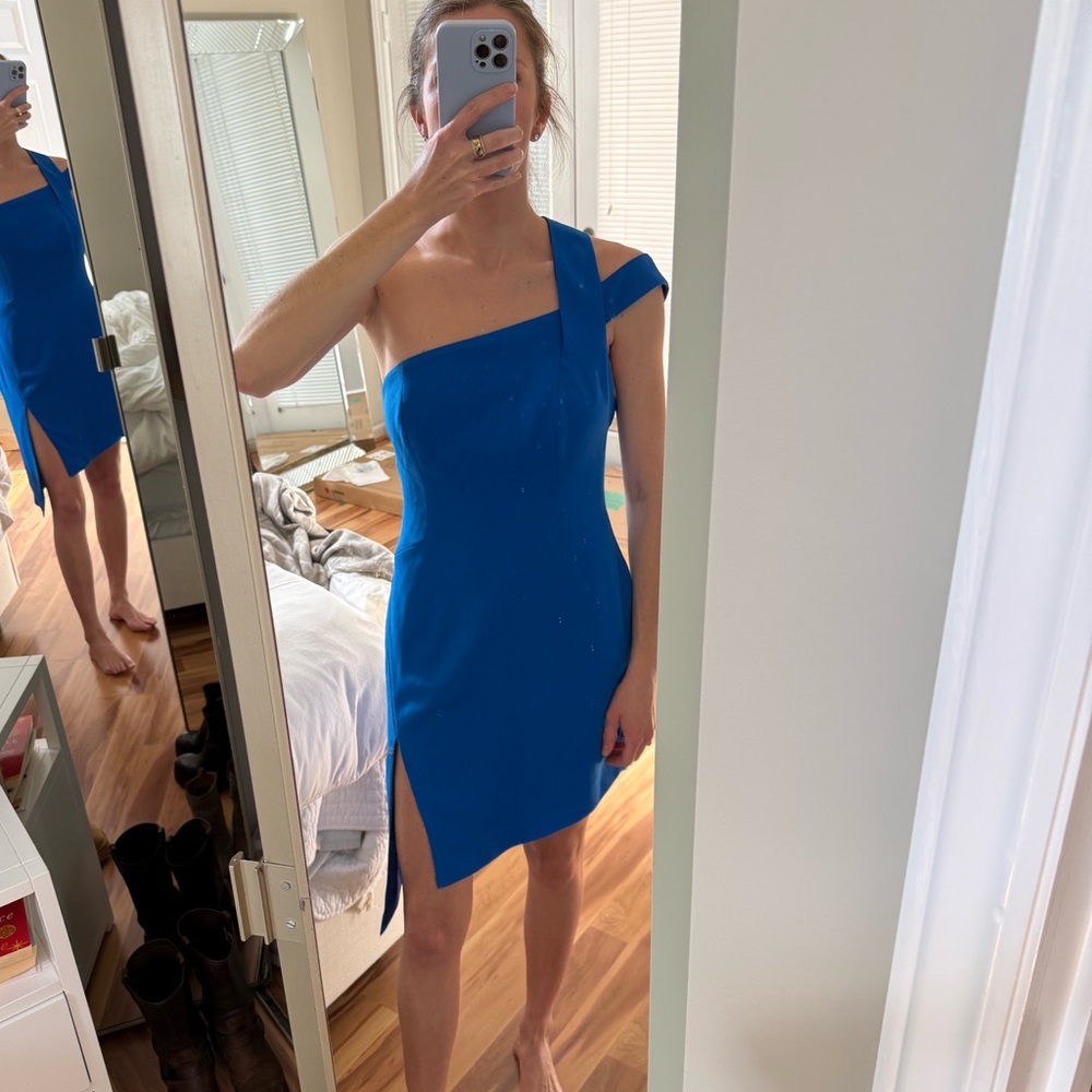 AQ/AQ Vibrant Blue Asymmetrical Cocktail Dress